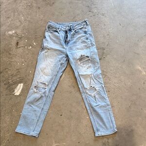 American Eagle Outfitters Light Blue Ripped Skinny Jeans